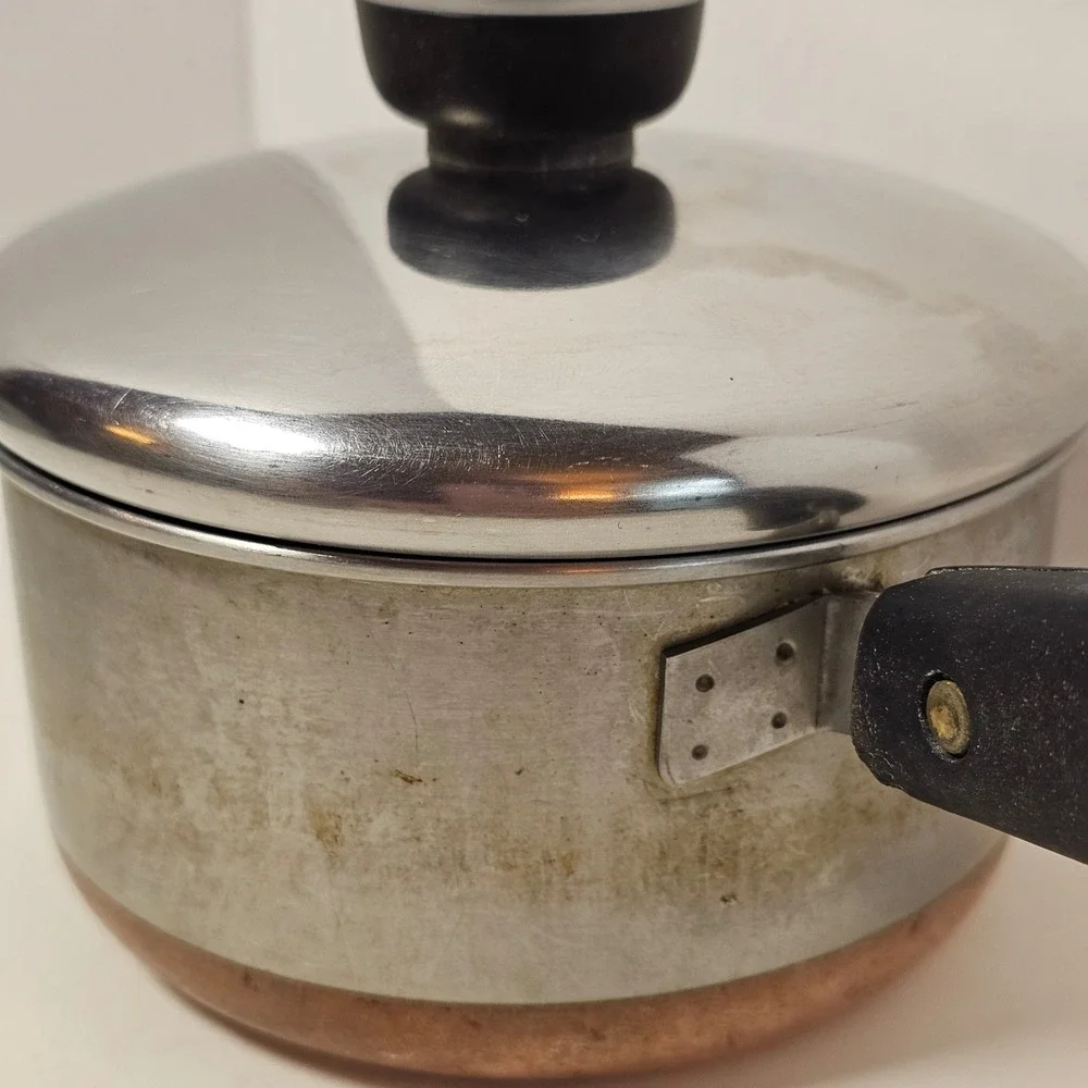 Revere Ware Pre 1968 3/4 Qt‎ Saucepan Copper Clad Bottom Stainless Steel Pot Lid